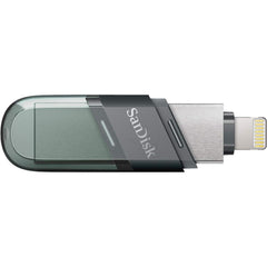 SanDisk 128GB iXpand Flash Drive Flip 2-in-1 Flash Drive w/ Lightning & USB Type-A Connectors Password-Prote Easily Free up Space Your iPhone - Sea Green