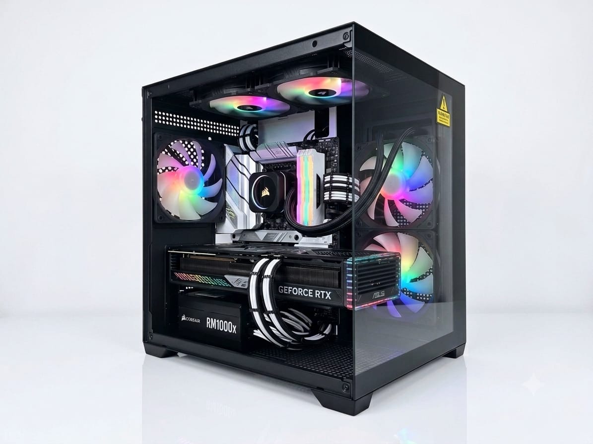CASTLE IN THE SKY M-ATX WITH 5 FAN RGB GAMING CASE - Black