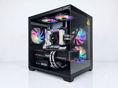 CASTLE IN THE SKY M-ATX WITH 5 FAN RGB GAMING CASE - Black