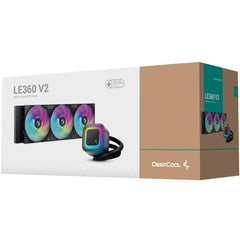 Deepcool Le360 V2 Liquid Cpu Cooler, 360mm Radiator, 3x 120mm Pre Installed Argb Fan, 2100 Rpm Fan Speed, 75.89 Cfm Fan Airflow, Hydro Bearing Type, Anti Leak Technology, Black - CompuMe