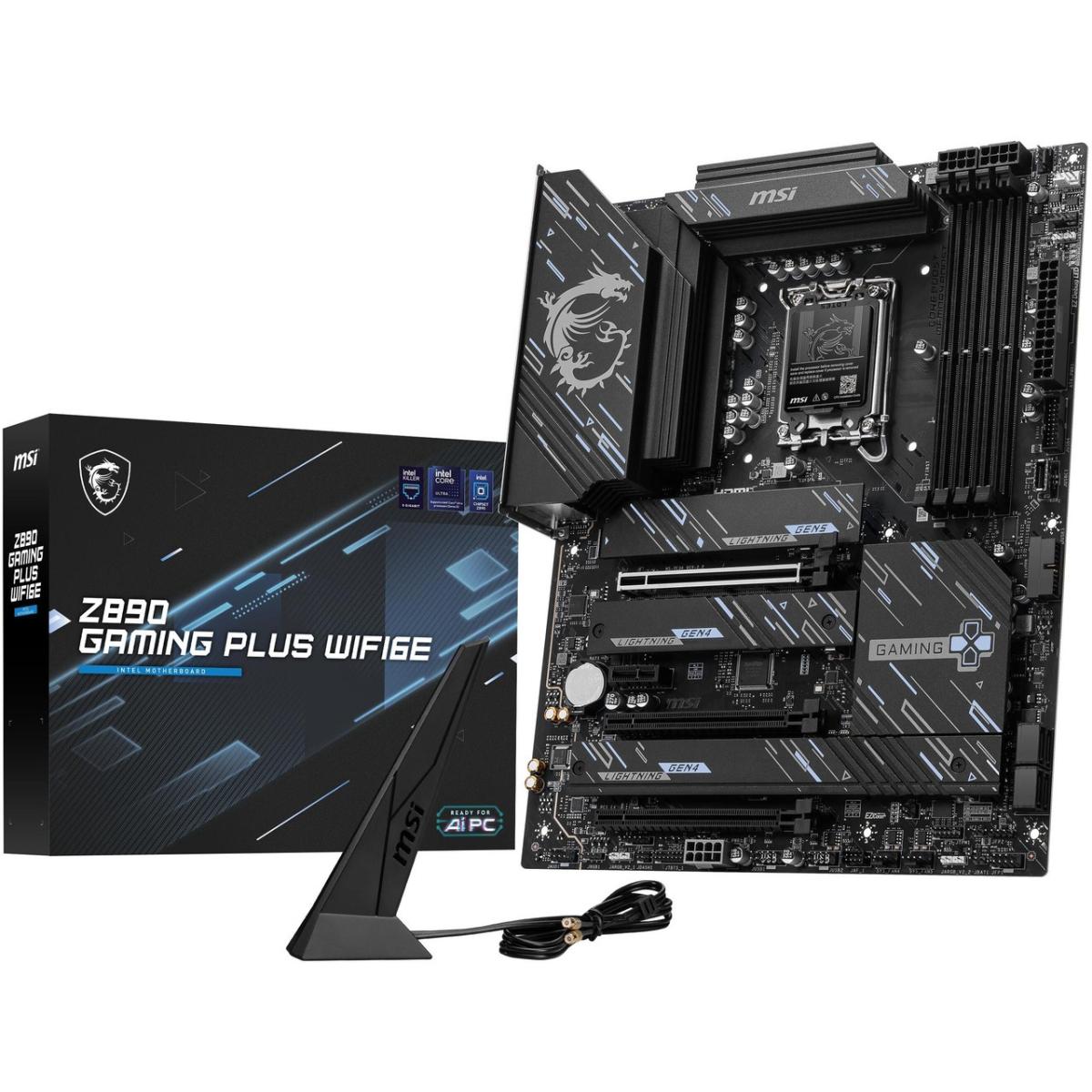 MSI Z890 GAMING PLUS WIFI6E , ATX-Supports Intel Core Ultra Processors (Series 2), Intel Killer 5G LAN, Wi-Fi 7