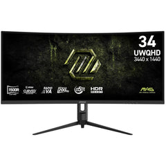 MSI MAG 342CQRF E20 34" UWQHD 4K Curved 1500R 200Hz ,0.5ms , sRGB 110% 1.07B Color HDR Ready AI Vision Less Blue Light Adaptive-Sync - Black