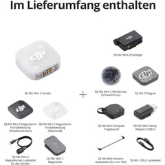 DJI MIC MINI 2 1 TX + 1 RX Wireless Microphone Bluetooth Noise Cancellation