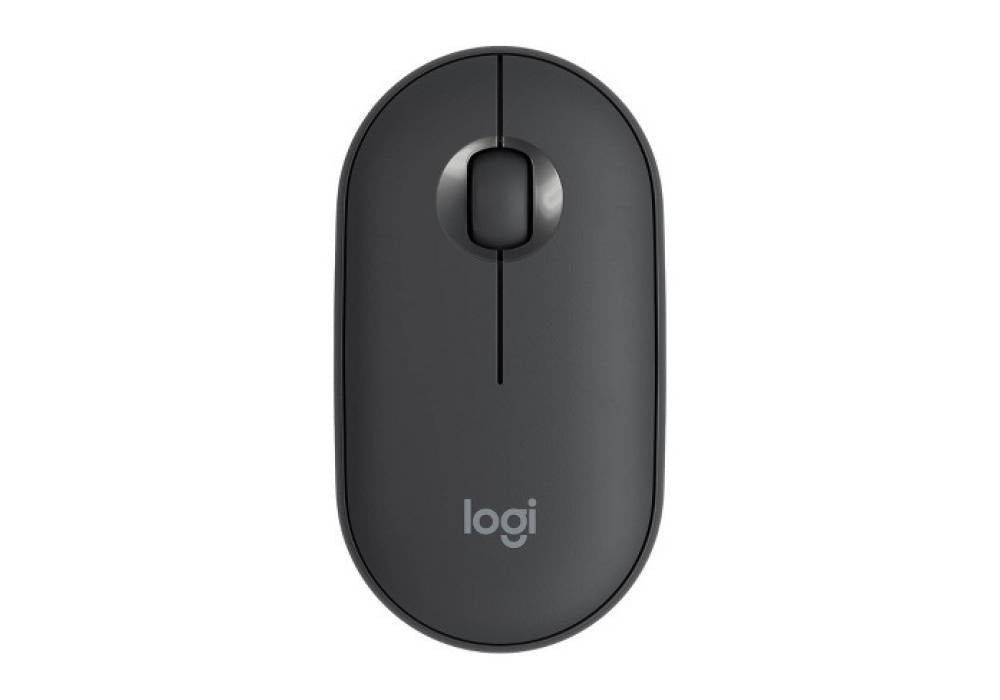 Logitech Pebble Mouse 2 M350s Slim Bluetooth Wireless Mouse, Portable, Lightweight, Customizable Button, Quiet Clicks, Easy-Switch for Windows, macOS, iPadOS, Android, Chrome OS - Graphite