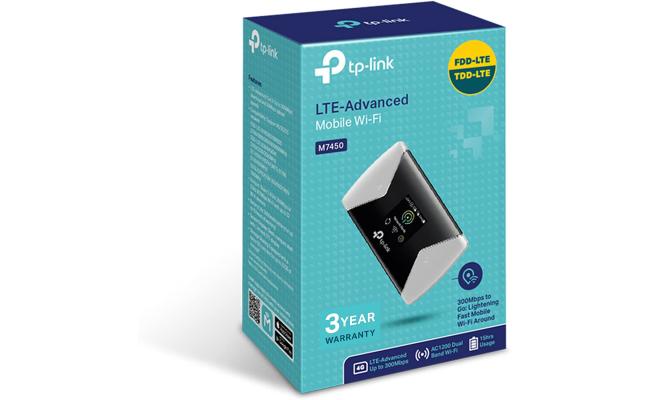 TP - Link M7450 4G+ MiFi SD Card Slot LTE - Advanced CAT6 with up to 300Mbps Up to 32 Devices