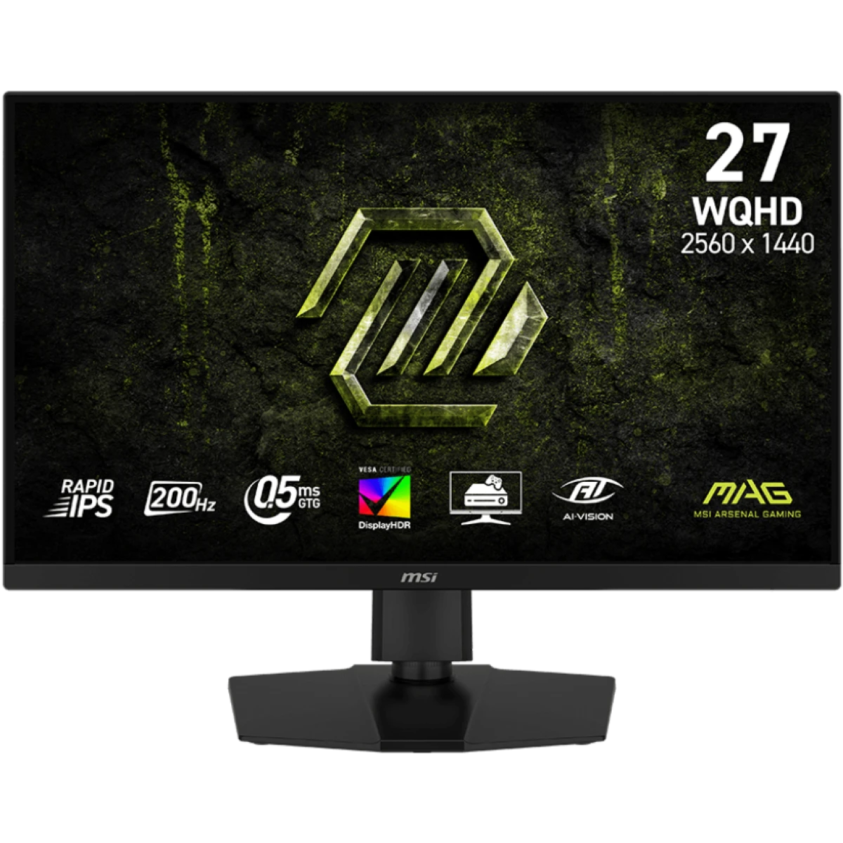 MSI MAG 274QPF E20 27" Rapid IPS 2K 200Hz 0.5ms HDR 400 AMD FreeSync™ Premium AI Vision Adjustable Stand w/ 2x HDMI & DisplayPort & USB C - Black
