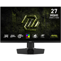 Msi Mag 274qpf E20 27" Rapid Ips 2k 200hz 0.5ms Hdr 400 Amd Freesync™ Premium Ai Vision Adjustable Stand W/ 2x Hdmi & Displayport & Usb C Black