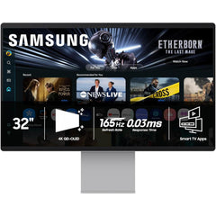 Samsung M9 32" (m90sf) Smart Ai Oled 4k Qd Oled, 165hz, 0.03ms, Hdr10+, 100% Srgb, Vision Ai W/ Metal Slim Design, 4k Camera, Usb Type C, Ergonomics & Adaptive Sound Pro Speakers (eclipse Silver)