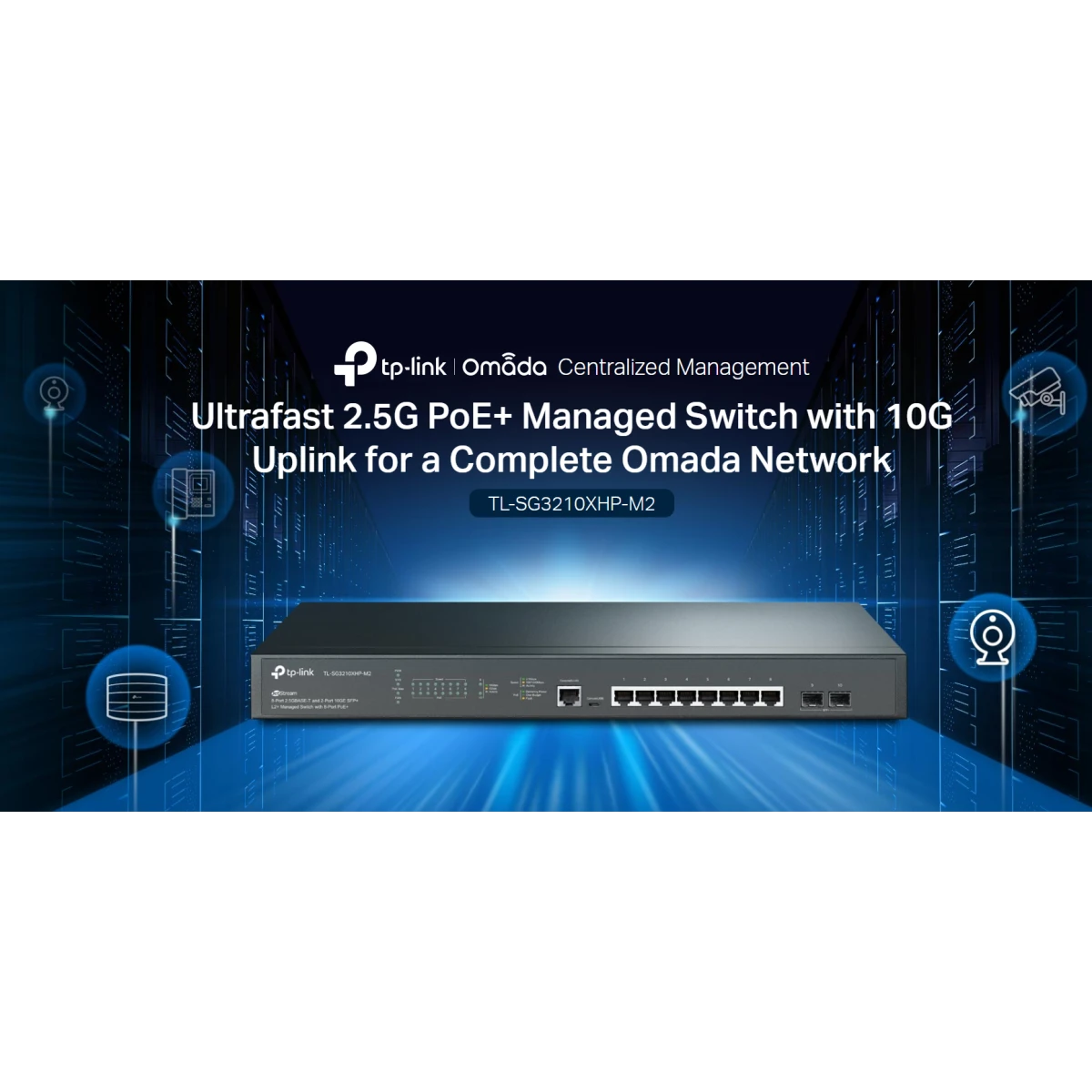 TP-Link TL-SG3210XHP-M2 | Jetstream 8 Port Multi-Gigabit L2+ Managed PoE Switch | 8 PoE+ Port @240W, 2 x 10G SFP+ Slots | 2.5G Bandwidth | Omada SDN Integrated | IPv6