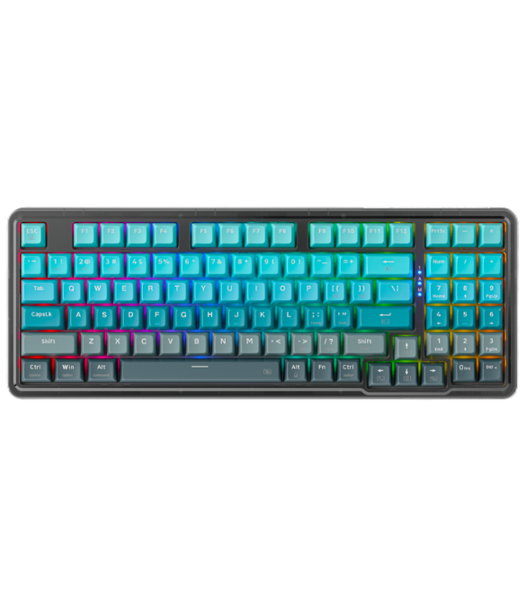 Machenike K500F-B94W Pro Tri Mode RGB GR Silver Switch Cyan