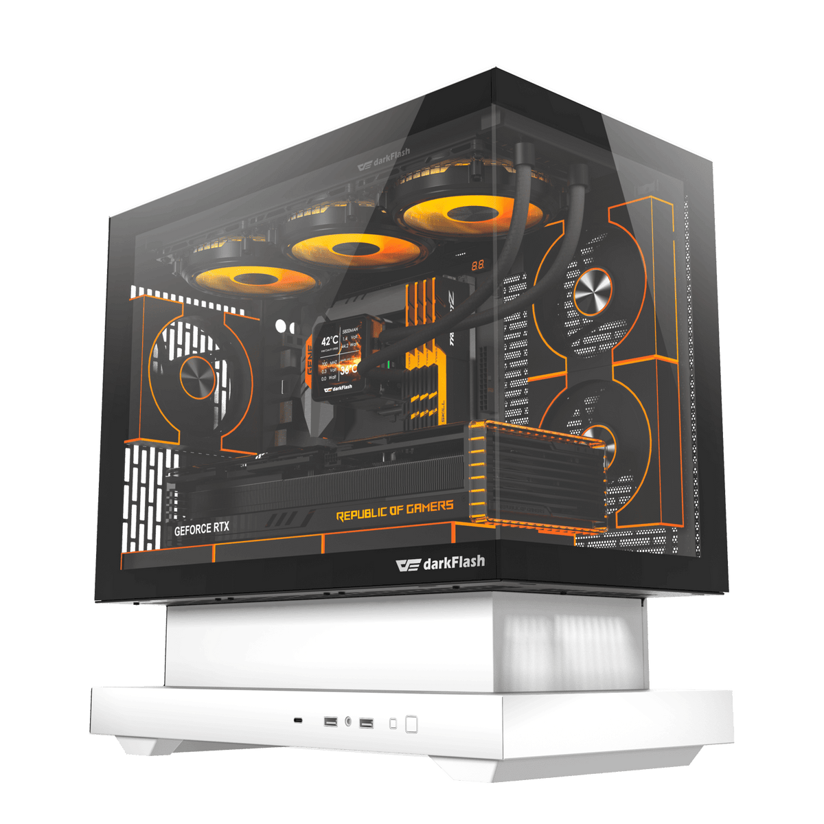 DARKFLASH FLOATRON F1 M-ATX White PC Gaming Case