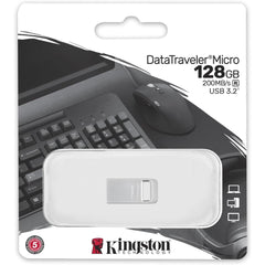 Kingston Datatraveler Micro 128gb Usb Flash Drive Ultra Small Premium Metal Design Usb 3.2 Gen 1 Speeds Up To 200mb/s