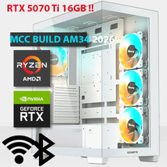 MCC AM34-26 - MIDAS Gaming PC Build || AMD Ryzen 7 9850X3D 8-core - GeForce RTX 5070 Ti 16GB GDDR7 Graphics Card