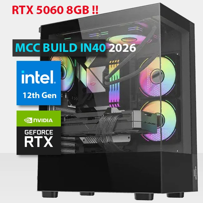 MCC IN40-26 - MIDAS Gaming PC Build || Intel Core i7-12700F 12-Core - GeForce RTX 5060 8GB OC GDDR7 Graphics Card