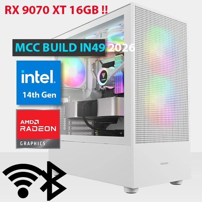 MCC IN49-26 - MIDAS Gaming PC Build || Intel Core i7-14700KF 20-Core - SAPPHIRE NITRO+ AMD Radeon RX 9070 XT Gaming OC 16GB Graphics card