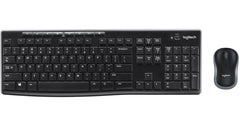 Logitech MK270 Wireless Keyboard & Mouse Combo 2in1 Wireless (2.4GHz), Silent Slim Design Full-Size Keyboard w/ Media Keys, Optical Mouse - For Windows (عربي)