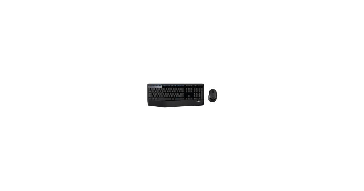 Logitech MK345 Wireless Combo Full-Sized Keyboard with Palm Rest and Comfortable Right-Handed Mouse - Black