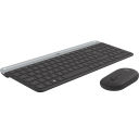 Logitech MK470 Slim Wireless Keyboard and Mouse Combo - Modern Compact Layout, Ultra Quiet, 2.4 GHz USB - Graphite