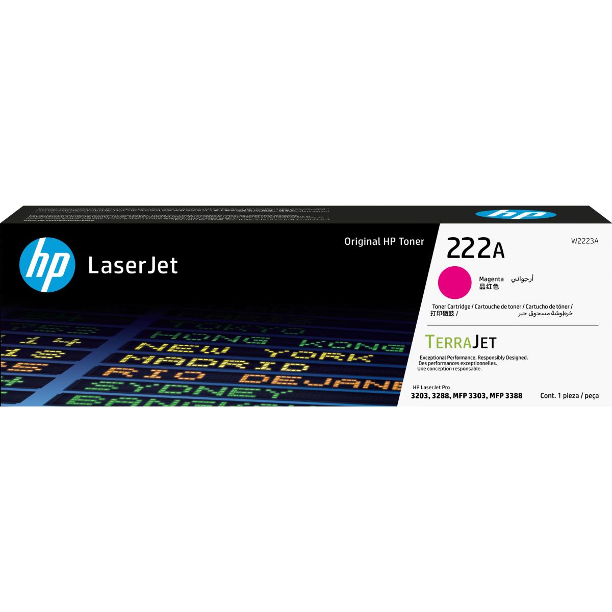 Hp 222a Magenta Original Laserjet Toner Cartridge (W2223a) Compatible With Hp Laserjet Pro 3203, 3288, 3303, 3388 Printers Hp 222a Magenta Original Laserjet Toner Cartridge (W2223a) Compatible With Hp Laserjet Pro 3203, 3288, 3303, 3388 Printers