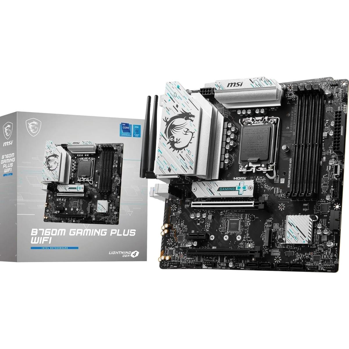 Msi B760m Gaming Plus Wifi 6e Matx Supports 14th/13th/12th Ddr5 Pcie 4.0 2x M.2 Gen 4 2.5g Lan Black