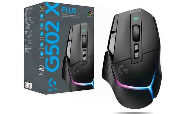 Logitech G502 X Plus Lightspeed Wireless , Hybrid Optical-Mechanical Switches w/ Hero 25K Sensor, Lightsync RGB, USB-C charging, 13 Programmable Controls - High Performance Gaming Mouse (Black)