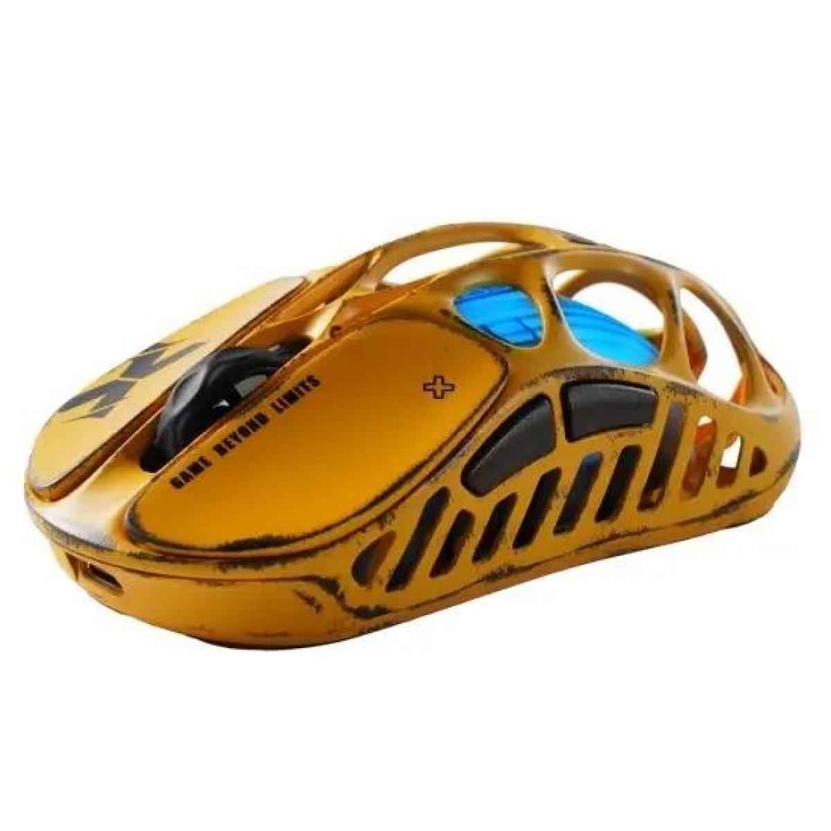 GRAVASTAR MERCURY X PRO Wireless Gaming Mouse with 8K Dongle, 32000 DPI PAW 3950 Sensor, 8000Hz Polling Rate, 49g Magnesium Alloy Hollow Frame, RGB Lighting, 5 Programmable Buttons – Battle Worn Yellow | X Pro Special |