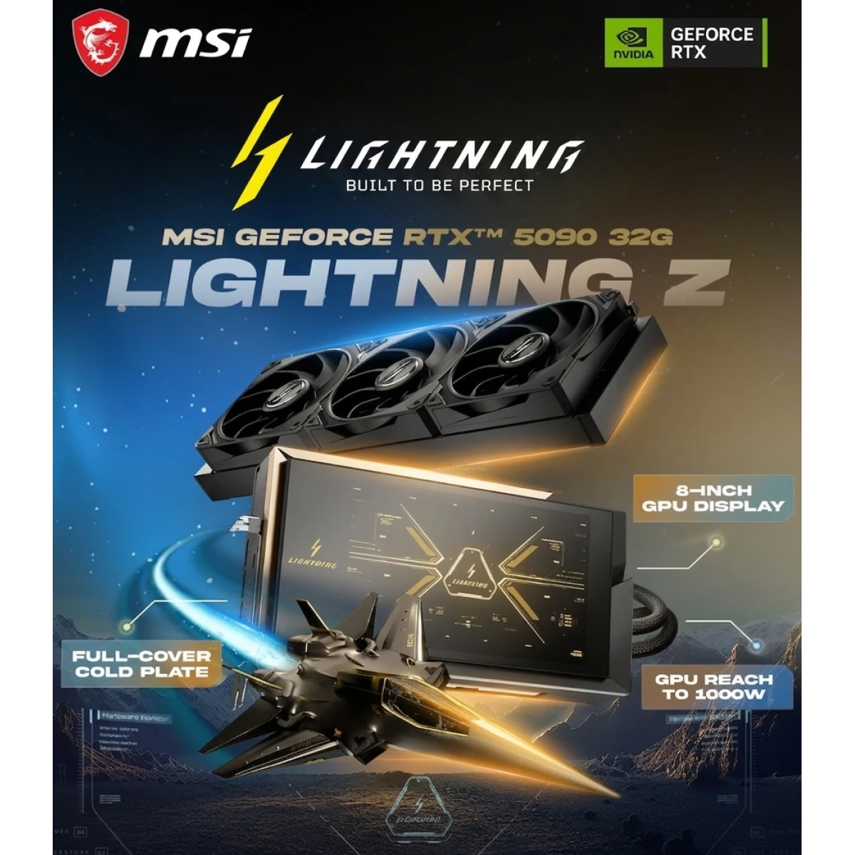 MSI GeForce RTX 5090 LIGHTNING Z Graphics Card, 32GB GDDR7 512-Bit Memory, 2730 MHz Boost Clock, 28 Gbps Memory Speed, 21760 CUDA Cores, PCI Express Gen 5