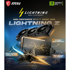 MSI GeForce RTX 5090 LIGHTNING Z Graphics Card, 32GB GDDR7 512-Bit Memory, 2730 MHz Boost Clock, 28 Gbps Memory Speed, 21760 CUDA Cores, PCI Express Gen 5