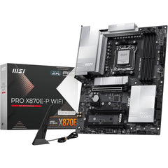 MSI PRO X870E-P WiFi 7 Motherboard, ATX - Supports AMD Ryzen 9000/8000 / 7000 Processors, AM5-60A SPS VRM, DDR5 Memory Boost (8200+ MT/s OC), PCIe 5.0 x16 & 4.0 x16, M.2 Gen5, Wi-Fi 7, 5G LAN