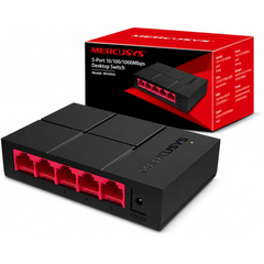 MERCUSYS MS105G 5-Port Gigabit Desktop Switch Plug and Play, Power Saving, Black
