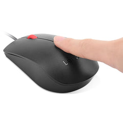 Lenovo Fingerprint Biometric USB Mouse Pointing Devices 1600 dpi Windows Hello certified Ambidextrous Design - Black