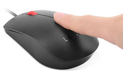 Lenovo Fingerprint Biometric Usb Mouse Pointing Devices 1600 Dpi Windows Hello Certified Ambidextrous Design Black