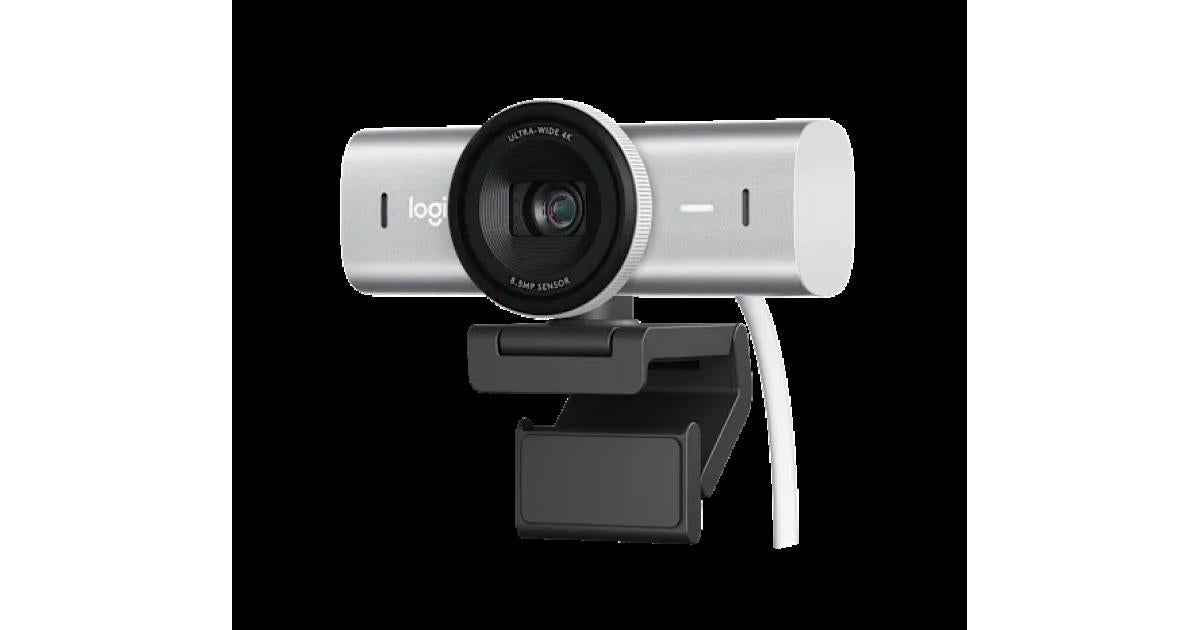 Logitech MX Brio 4K Ultra HD Webcam - AI Image Enhancement Pale Grey with 4K WEBCAM JORDAN