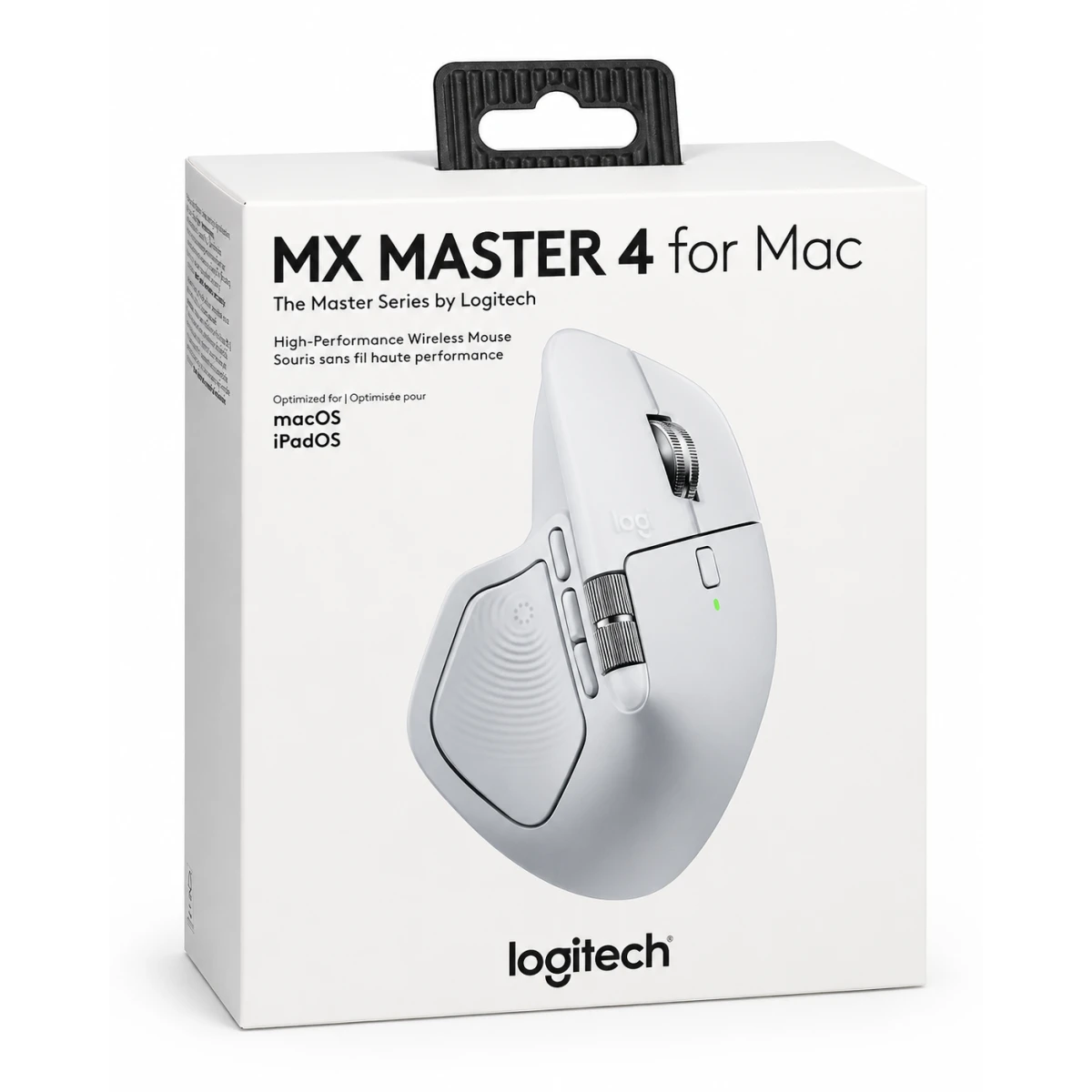 Logitech MX Master 4 For Mac , Ergonomic Wireless Mouse with Advanced Performance Haptic Feedback, Ultra-Fast Scrolling, USB-C Charging, Bluetooth, Windows, MacOS - Pale Grey