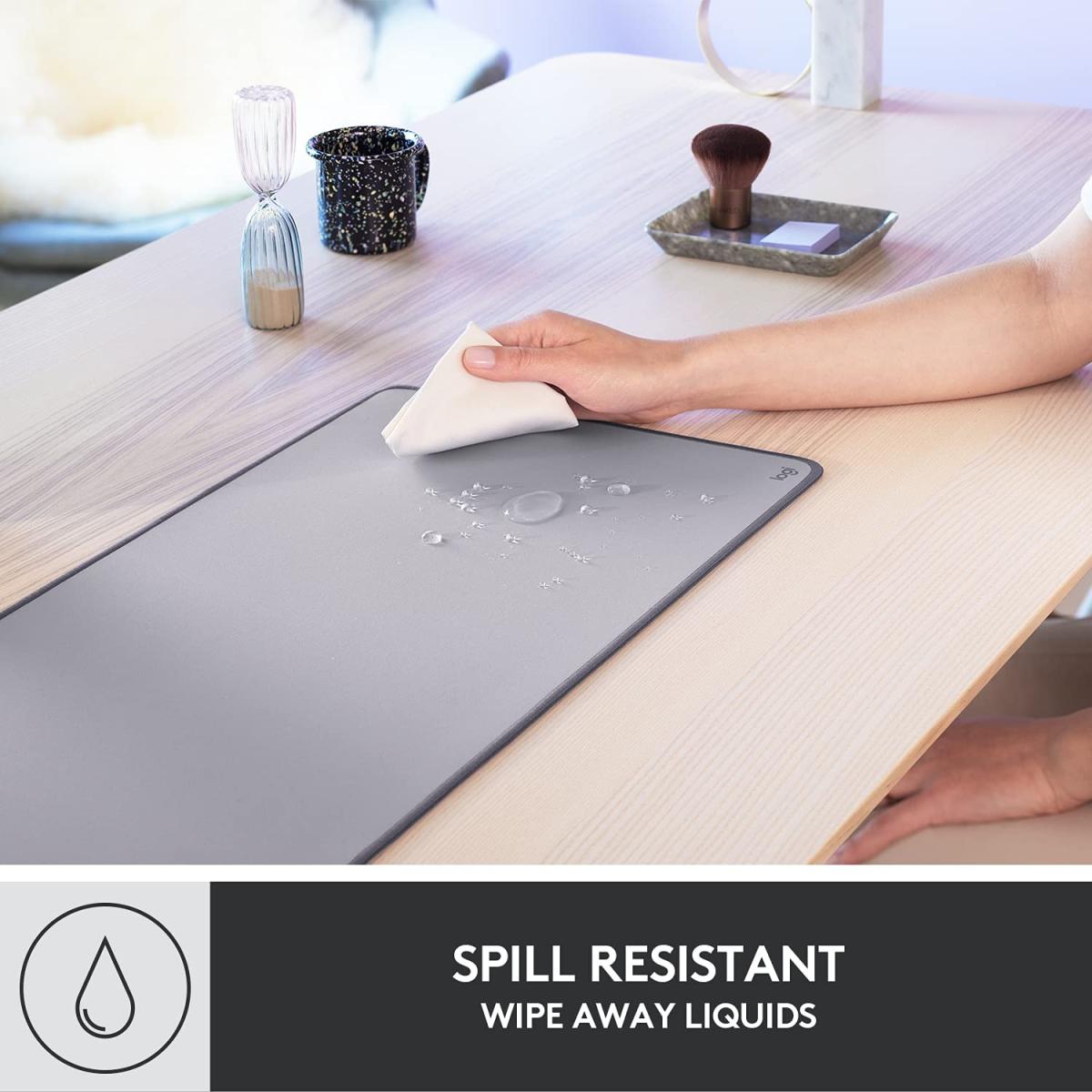 Logitech Padstudio Series Mouse Mat With Anti Slip Rubber Base Durable Materials, Mid Grey Logitech Padstudio Series Mouse Mat With Anti Slip Rubber Base Durable Materials, Mid Grey