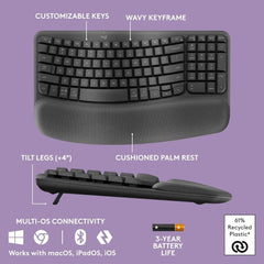 Logitech Wave Keys Wireless Ergonomic Keyboard