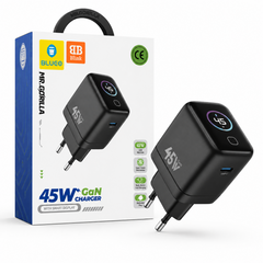 BLUEO Mr. Gorilla LC013 45W GaN Smart Display Fast Charger EU - Black