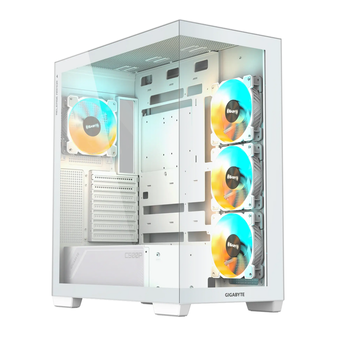 GIGABYTE C500 PANORAMIC STEALTH ICE Tempered Glass Gaming Case (4ARGB Fans)