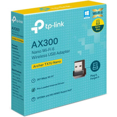 Tp Link Archer Tx1u Nano Wifi 6 Ax300 Wireless Usb Adapter Built In Antenna, Plug & Play, Ap Mode, Usb 2.0 Interface, Mu Mimo & Ofdma Support, Black