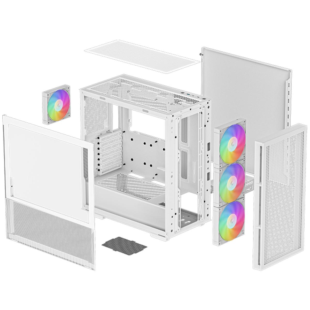 Deepcool CH560 Mid Tower High Air Flow w/ 3x140mm + 1x120mm ARGB Fans - White Deepcool CH560 Mid Tower High Air Flow w/ 3x140mm + 1x120mm ARGB Fans - White
