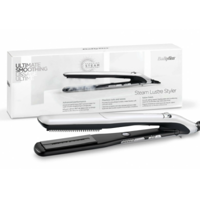 Babyliss Steam Lustre Styler 5 Temp Hair Straightener - St595Sde, Silver