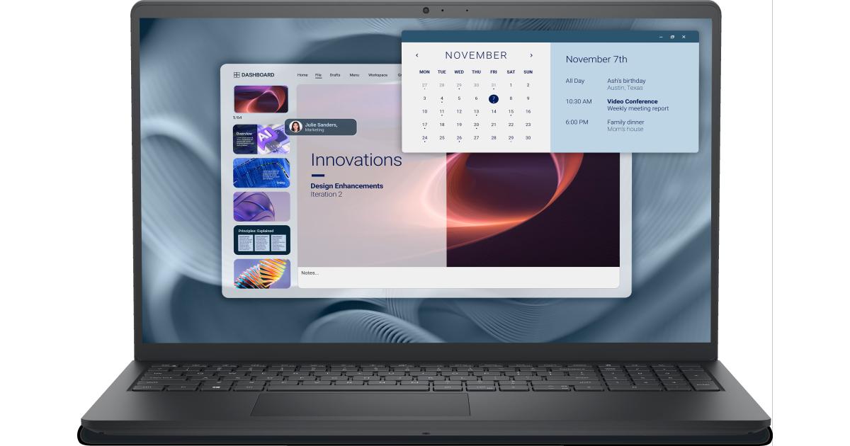 Dell Pro 15 Essential PV15250M, 15.6" FHD WVA @120Hz, 14th Gen Intel Core 3 100U, 8GB RAM DDR5, M.2 512GB PCIe NVMe, Intel Integrated Graphics, Carbon Black Business Laptop