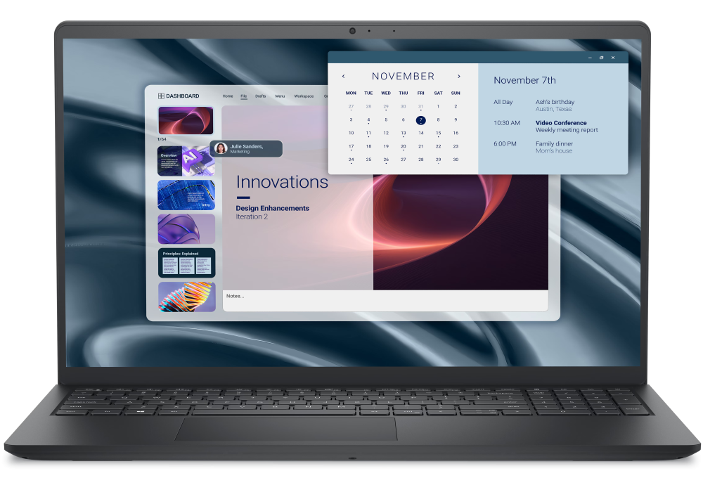 Dell Pro 15 Essential PV15255 Laptop, AMD Ryzen 5 7520U, 8GB LPDDR5, 512G PCIe NVMe SSD, 15.6" FHD 120Hz WVA, AMD Radeon 610M Graphics - Carbon Black