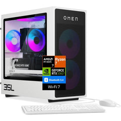 HP OMEN 35L GT16-0344 AI Gaming Desktop PC AMD Ryzen 7 8700F 8-Cores w/ Nvidia RTX 5060 TI 16GB DDR7 & Windows 11 Home - White