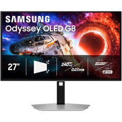 Samsung S27HG802SM Odyssey OLED G8 27-inch 4K QD-OLED 240 Hz 0.03 ms Gaming Monitor – Silver