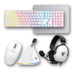 Fantech Bundle A 4 Gaming Accessories Hg30 Carbon 7.1 Sound Headset + Mk314 Mechanical Keyboard + Xd7e Wireless Mouse + Mbr01 Mouse Bungee + Mp453 Mouse Pad