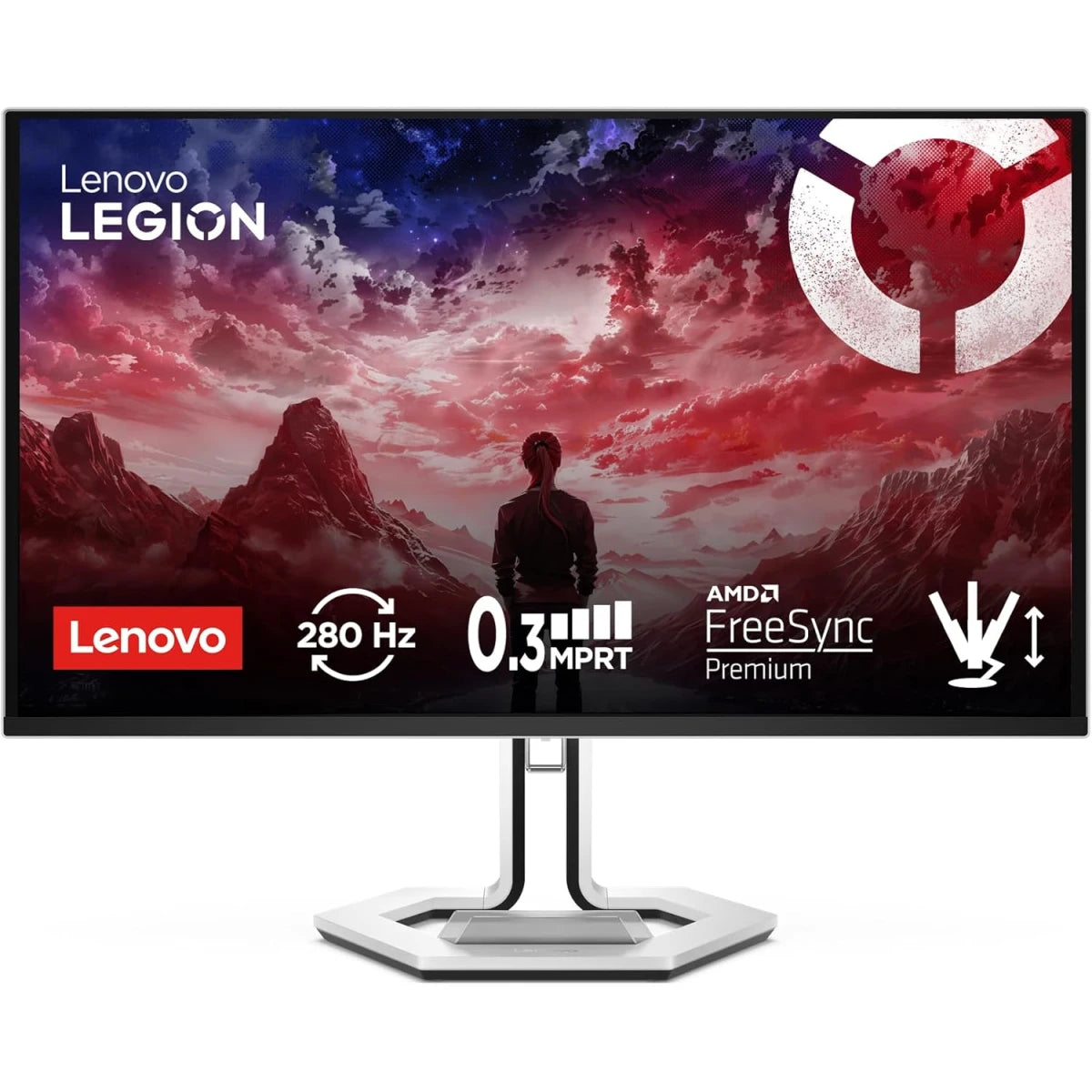 Lenovo Legion Pro 27Q-10 Gaming Monitor 26.5" | QD-OLED | 280Hz, 0.03 ms, 16:9, 2x HDMI 2.1, DisplayPort 1.4, 1 x USB-B, 3 x USB-A | Tilt, Swivel, Pivot, Lift Adjust Stand | White