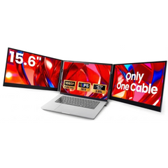 V2COM P7 Pro 15.6" IPS Full HD Triple Screen Extender Portable Monitor for Laptops 13-17.3" Ultra-Slim One Cable USB-C/USB-A Extended Display For macOS Windows Chrome OS Nintendo Switch