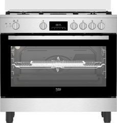 Beko Gas Cooker Oven, 90Cm, 5Burners, Stainless Steel - BGGR11225GXA