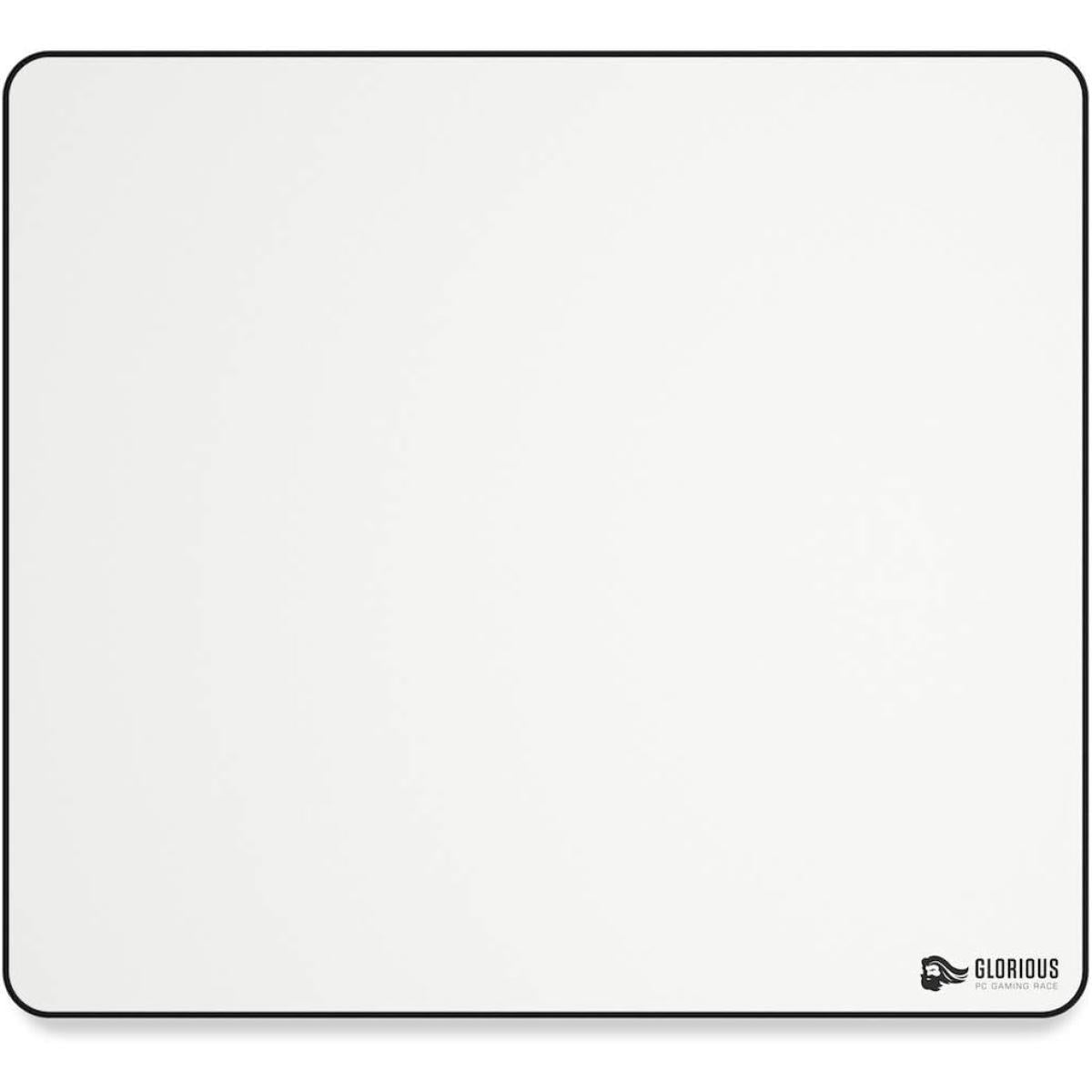 Glorious Large Gaming Mouse Pad For Desk Rubber Base Computer Mouse Mat Durable Mouse Mat Cloth Mousepad With Stitched Edges White Cloth Mousepad | 16"x18" (gw Xl) - CompuMe